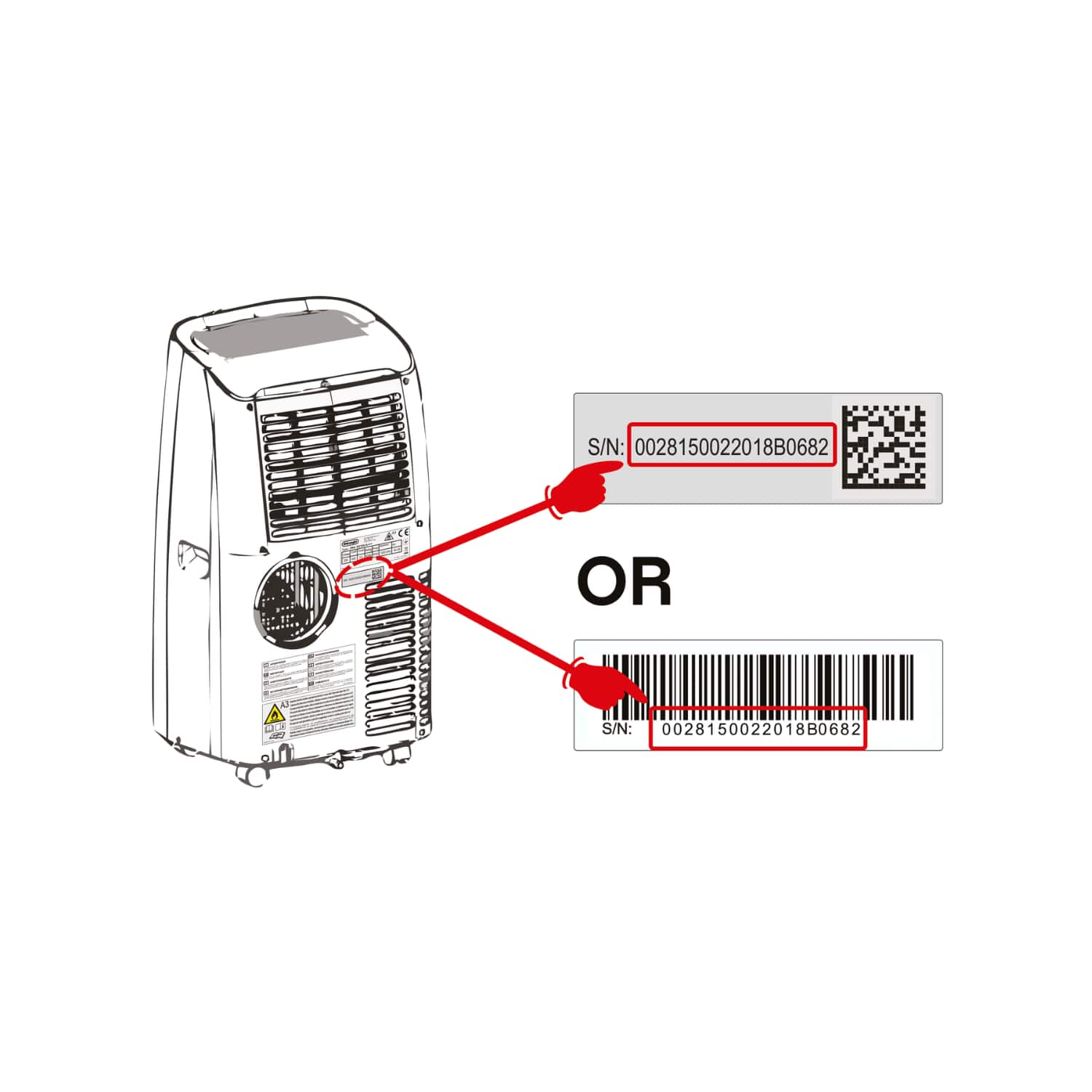Where to find your machine’s serial number | De’Longhi