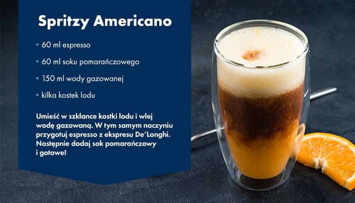 Jak wykonać kawę Spritzy Americano - infografika