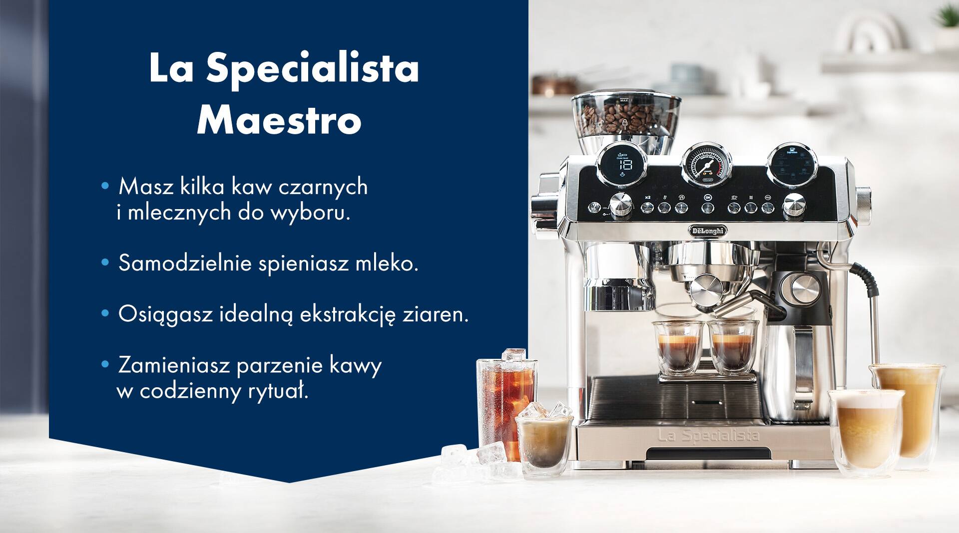 Zalety ekspresu La Specialista Maestro - infografika