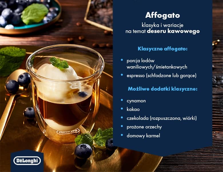  Affogato – klasyka i wariacje na temat deseru kawowego oraz możliwe dodatki klasyczne - infografika